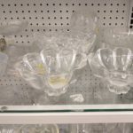 DIY thrifted glass bowl wedding centerpieces
