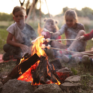 Summertime fun backyard camping