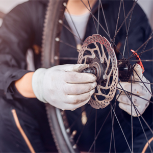 Checking the brakes on a used bike 