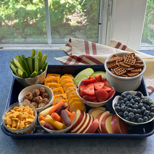 Health themed charcuterie board 