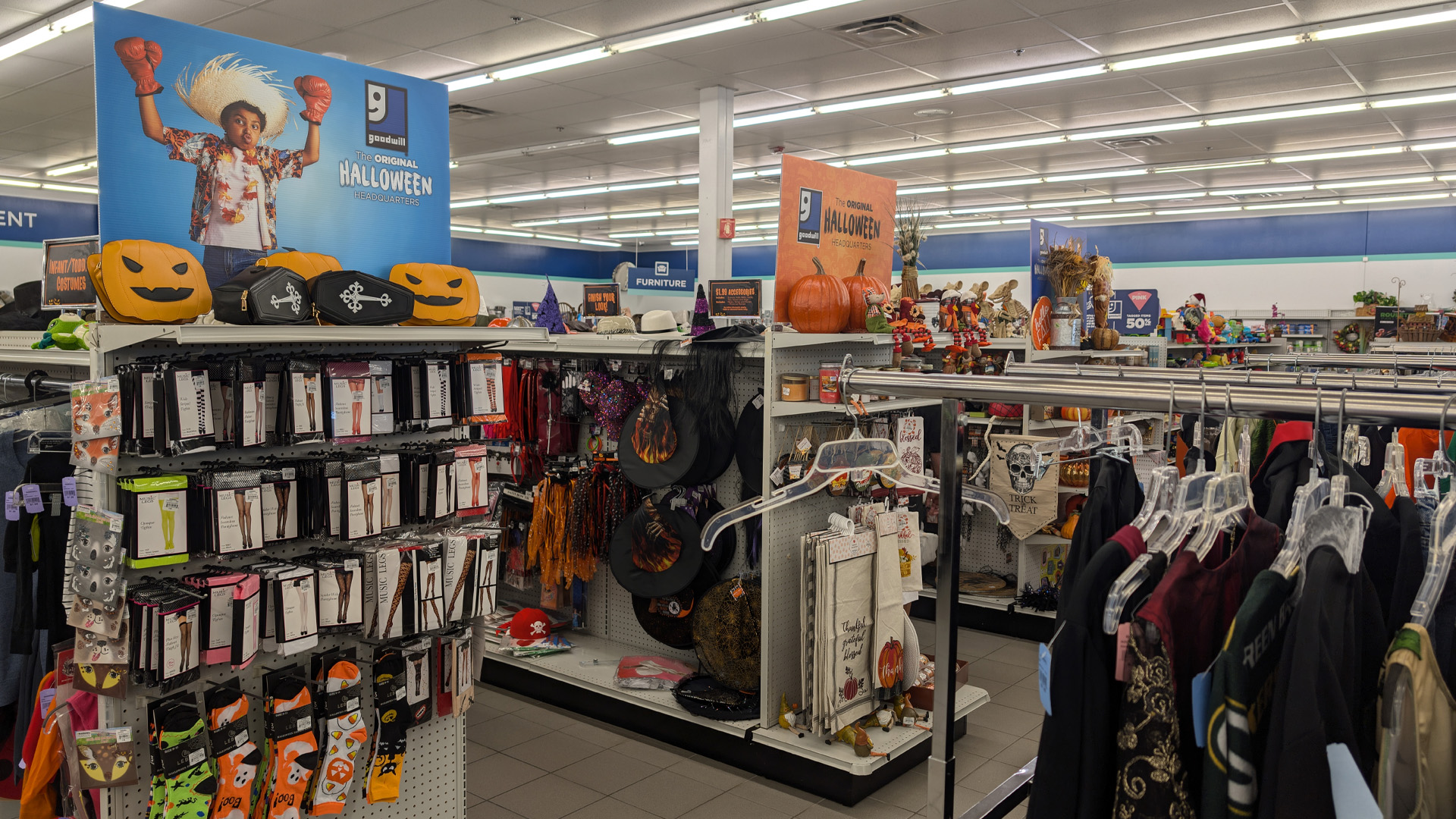 Hidden Halloween treasures aisle & rack