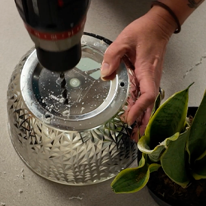 Drilling holes for DIY bowl planter